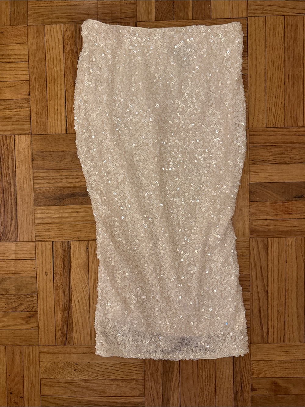 Bloomingdale's Ivory Sequin Pencil Skirt